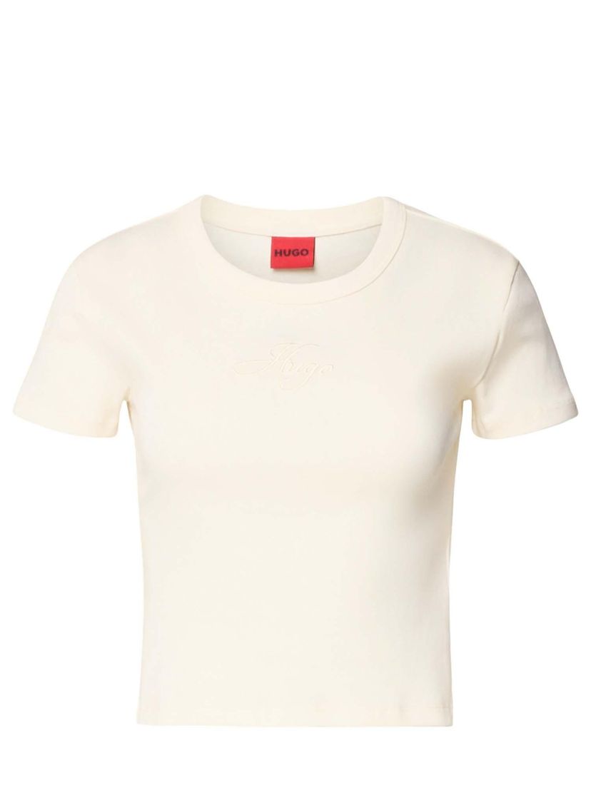 Tričko z bavlněné směsi s vyšívaným logem - Open White