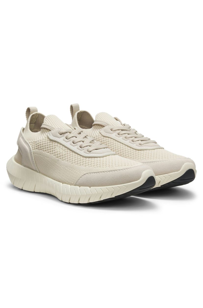 Ponožkové tenisky se semišovými lemováním - Open Beige