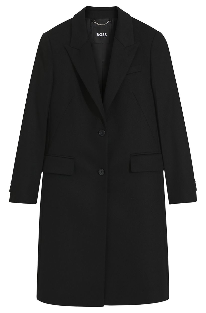 Elegantní vlněný kabát BOSS - Black