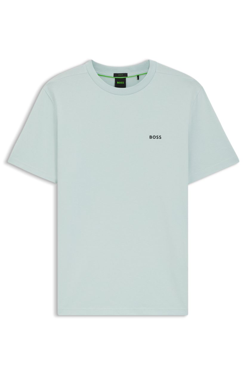 Tričko z elastické bavlny s logem - Turquoise/Aqua