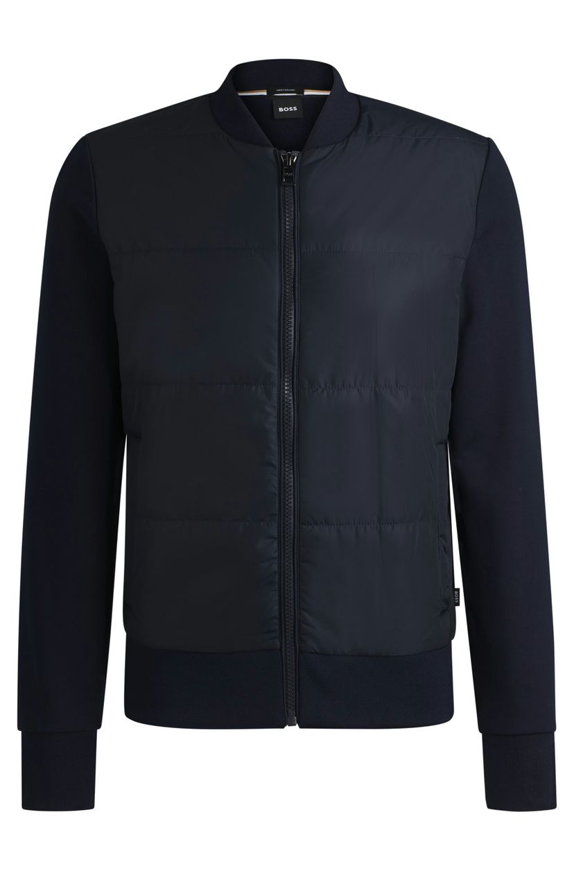 Hybridní mikina na zip s bavlněným froté - Dark Blue