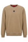 Mikina z bavlněné směsi s nášivkou s logem - Beige Overflow
