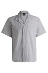 Košile regular střihu z tkaniny seersucker - Navy