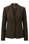 Sako slim fit z mělanžové panenské vlny - Dark Brown