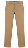 Kalhoty slim fit z kepru z bavlněné směsi - Dark Beige