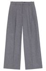 Široké kalhoty regular střihu z jemného flanelu - Light/Pastel Grey