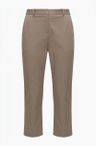 Zkrácené kalhoty slim fit ze strečové bavlny - Brown Overflow