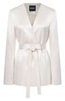Úzký blazer z lesklého kepru - Open White