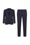 Dvoudílný oblek regular střihu z pruhované panenské vlny - Dark Blue