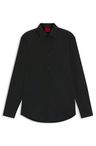 Košile slim fit z bavlněného popelínu, který se snadno žehlí - Black