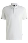 Polo tričko regular střihu s pogumovaným logem - White