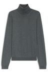 Rolákový svetr v regular střihu z merino vlny - Medium Grey