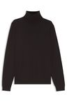 Rolákový svetr v regular střihu z merino vlny - Dark Brown