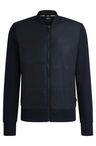 Hybridní mikina na zip s bavlněným froté - Dark Blue
