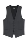 BOSS ONE Úzká vesta z panenské vlny serge - Dark Grey