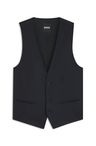 BOSS ONE Úzká vesta z panenské vlny serge - Dark Blue