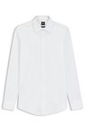 Košile slim fit z pružného bavlněného poplínu, který se snadno žehlí - White