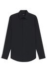 Košile slim fit z pružného bavlněného poplínu, který se snadno žehlí - Dark Blue