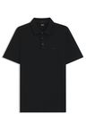 Polokošile slim fit z interlockové bavlny - Black