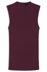 Žebrovaný top s falešným výstřihem - Dark Purple