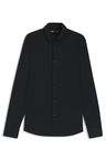 Košile slim fit z funkční strečové bavlny - Black