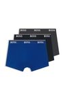 Boxerky z elastické bavlny s opakovaným logem - Open Blue