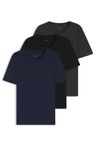 Balení tří bavlněných triček s vyšívaným logem - Open Blue