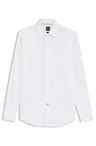 Košile slim fit z bavlněného poplínu, který se snadno žehlí - White