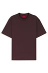 Bavlněné tričko volného střihu s potiskem loga - Open Brown