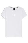 Tričko slim fit z organické bavlny s kontrastním logem - White