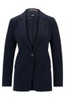 Dámské sako regular střihu z nemačkavého krepu - Dark Blue