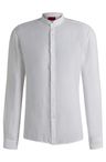 Košile slim fit z lněného plátna - Open White