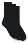 Balení tří ponožek standardní délky s logy - Black