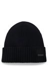 Čepice beanie z panenské vlny s logem - Black
