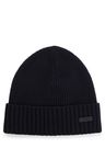 Čepice beanie z panenské vlny s logem - Dark Blue