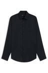 Košile slim fit z funkčního strečového kepru - Black