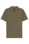 Polo tričko slim fit z strečové bavlny s nášivkou s logem - Open Green