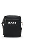 Crossbody kabelka ze strukturované látky s vyvýšeným logem - Black