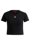 Tričko slim fit z bavlněné směsi s vyšívaným logem