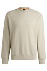 Mikina volného střihu z bavlněného froté s kontrastním logem - Light Beige