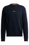 Mikina volného střihu z bavlněného froté s kontrastním logem - Dark Blue