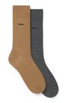 Dvojbalení business ponožek z měkké kompaktní bavlny - Medium Beige