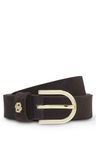Semišový pásek s monogramem Double B - Open Brown