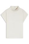 Mock-neck top in fluent satin - Natural