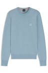 Pletený svetr z bavlny a kašmíru s logem - Light/Pastel Blue