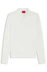 Pletené polo slim fit s logem na zadech - Natural