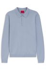 Pletené polo slim fit s logem na zadech - Medium Purple