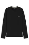 Pánské pyžamové tričko BOSS Waffle LS-Shirt - Black