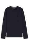 Pánské pyžamové tričko BOSS Waffle LS-Shirt - Dark Blue