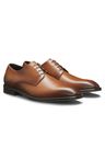 Italské kožené derby boty - Medium Brown